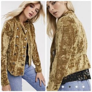 Free People Dusk Till Dawn Velvet Moro Jacket XS